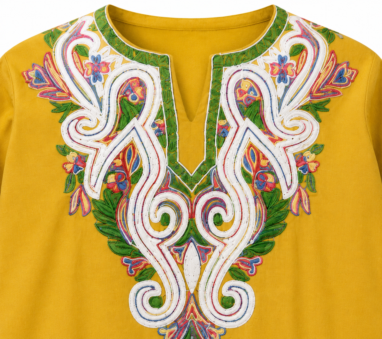 Noor : Aari embroidery summer kurti | Mustard
